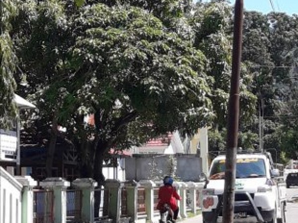 Tiang Listrik Berdiri di Salah Satu Badan Jalan Kota Jayapura 