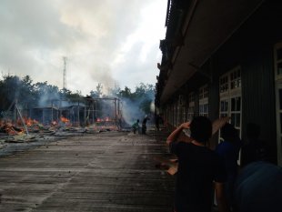 Aula Kantor BKD Kabupaten Asmat Terbakar